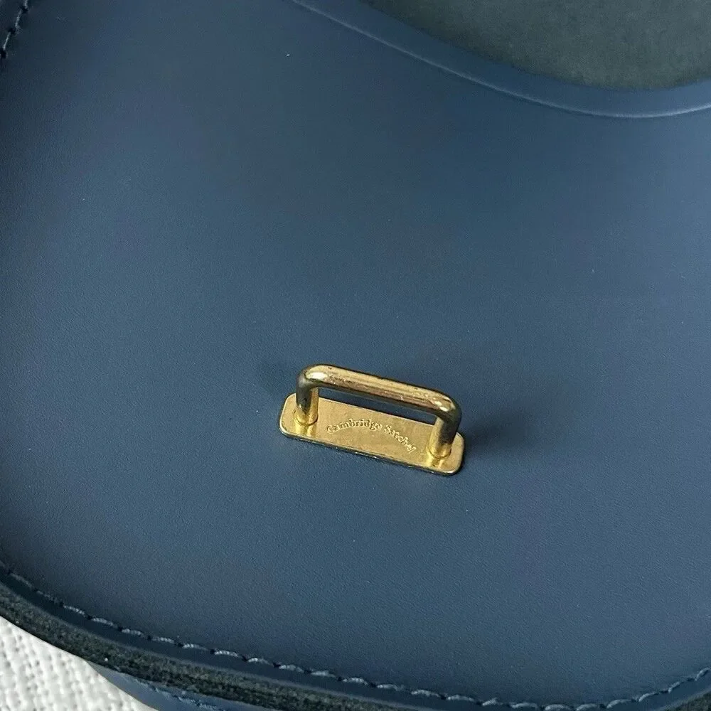 The Cambridge Satchel Company Saddle Leather Crossbody Bag in Blue Minimalist